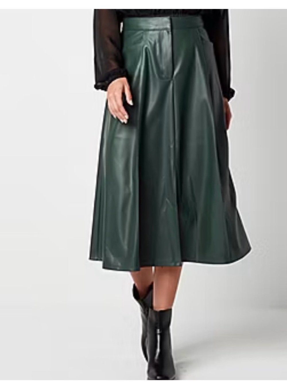 Worthington Dark Green A-Line Skirt